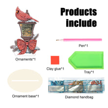 Load image into Gallery viewer, Wooden Xmas Cardinal Desktop Diamond Art Kits for Xmas Table Office Decor (#4)