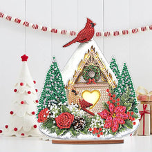 Load image into Gallery viewer, Wooden Xmas Cardinal Desktop Diamond Art Kits for Xmas Table Office Decor (#5)