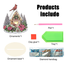 Load image into Gallery viewer, Wooden Xmas Cardinal Desktop Diamond Art Kits for Xmas Table Office Decor (#5)