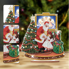 Load image into Gallery viewer, 2 PCS Wooden Christmas Santa Xmas Snowman Diamond Painting Desktop Ornaments Kit