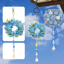 Load image into Gallery viewer, 2PCS Suncatcher Diamond Painting Hanging Decor for Kid DIY Craft (Wreath #1)