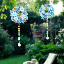 Load image into Gallery viewer, 2PCS Suncatcher Diamond Painting Hanging Decor for Kid DIY Craft (Wreath #2)