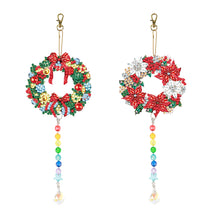Load image into Gallery viewer, 2PCS Suncatcher Diamond Painting Hanging Decor for Kid DIY Craft (Wreath #4)