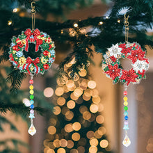 Load image into Gallery viewer, 2PCS Suncatcher Diamond Painting Hanging Decor for Kid DIY Craft (Wreath #4)