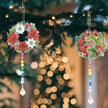 Load image into Gallery viewer, 2PCS Suncatcher Diamond Painting Hanging Decor for Kid DIY Craft (Wreath #5)