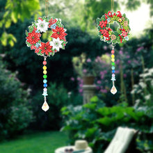 Load image into Gallery viewer, 2PCS Suncatcher Diamond Painting Hanging Decor for Kid DIY Craft (Wreath #5)