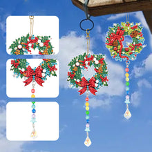 Load image into Gallery viewer, 2PCS Suncatcher Diamond Painting Hanging Decor for Kid DIY Craft (Wreath #6)