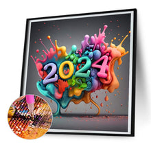 Load image into Gallery viewer, Diamond Painting - Full Round - Colorful New Year 2024 (30*30CM)