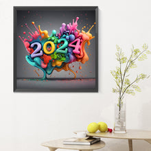 Load image into Gallery viewer, Diamond Painting - Full Round - Colorful New Year 2024 (30*30CM)