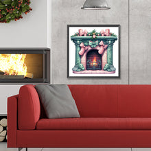 Load image into Gallery viewer, Diamond Painting - Full Round - Christmas fireplace (30*30CM)