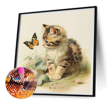 Load image into Gallery viewer, Diamond Painting - Full Round - Kitten and butterfly (30*30CM)