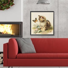 Load image into Gallery viewer, Diamond Painting - Full Round - Kitten and butterfly (30*30CM)