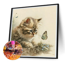 Load image into Gallery viewer, Diamond Painting - Full Round - Kitten and butterfly (30*30CM)