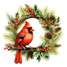 Load image into Gallery viewer, Diamond Painting - Full Round - cardinal in wreath (40*40CM)