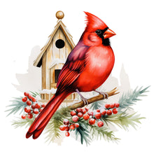 Load image into Gallery viewer, Diamond Painting - Full Round - Cardinal standing in front of house (40*40CM)