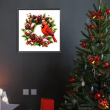 Load image into Gallery viewer, Diamond Painting - Full Round - Cardinal on squirrel wreath (40*40CM)