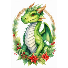 Load image into Gallery viewer, Diamond Painting - Full Round - Dinosaurs on holiday wreath (40*60CM)