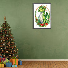 Load image into Gallery viewer, Diamond Painting - Full Round - Dinosaurs on holiday wreath (40*60CM)