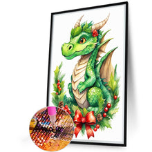 Load image into Gallery viewer, Diamond Painting - Full Round - Dinosaur on festive branch (40*60CM)