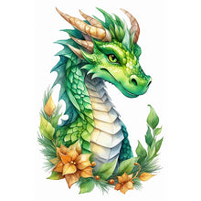 Load image into Gallery viewer, Diamond Painting - Full Round - Dinosaur on festive flower branch (40*60CM)