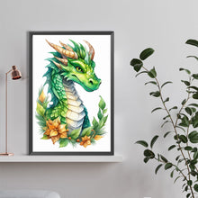 Load image into Gallery viewer, Diamond Painting - Full Round - Dinosaur on festive flower branch (40*60CM)
