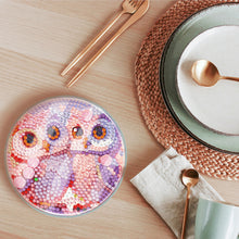 Load image into Gallery viewer, 6 PCS Acrylic Washable Diamond Painting Art Coasters Kits with Holder Waterproof Coaster (Owl)