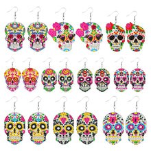 Load image into Gallery viewer, 10Pairs Halloween Skull Double Sided Diamond Painting Earrings The Dead Earrings