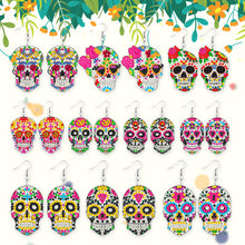 Load image into Gallery viewer, 10Pairs Halloween Skull Double Sided Diamond Painting Earrings The Dead Earrings