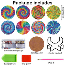 Load image into Gallery viewer, 8 PCS Acrylic Diamond Painting Coasters Kits with Holder for Adult(Typology Art)