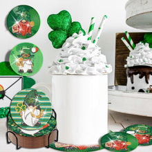 Load image into Gallery viewer, 8 PCS Acrylic Diamond Painting Coasters Kits with Holder (Saint Patricks Day)