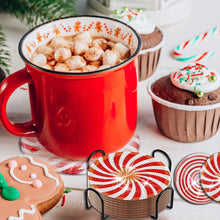 Load image into Gallery viewer, 8 PCS Acrylic Diamond Painting Coasters Kits with Holder for Adults (Red Candy)