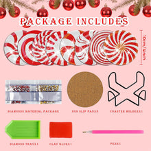 Load image into Gallery viewer, 8 PCS Acrylic Diamond Painting Coasters Kits with Holder for Adults (Red Candy)