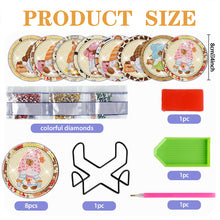 Load image into Gallery viewer, 8 PCS Acrylic Diamond Painting Coasters Kits with Holder (Coffee Bean Gnome)