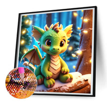Load image into Gallery viewer, Diamond Painting - Full Round - Dragon sitting on the snow (30*30CM)