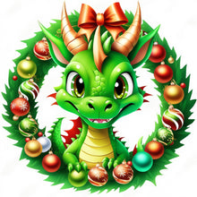 Load image into Gallery viewer, Diamond Painting - Full Round - Dragon surrounded by garlands (30*30CM)