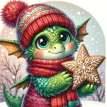 Load image into Gallery viewer, Diamond Painting - Full Round - Dragon holding star cookies (30*30CM)