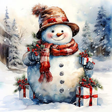 Load image into Gallery viewer, Diamond Painting - Full Round - Snowman in the snow (30*30CM)