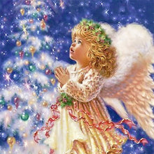 Load image into Gallery viewer, Diamond Painting - Full Round - Christmas angel kid (30*30CM)