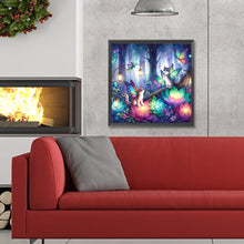 Load image into Gallery viewer, Diamond Painting - Full Round - Kitten and butterfly in the mysterious forest (30*30CM)