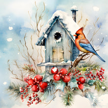 Load image into Gallery viewer, Diamond Painting - Full Round - winter snow bird (30*30CM)