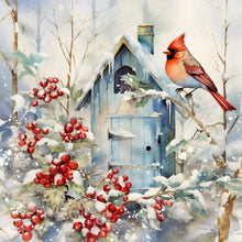 Load image into Gallery viewer, Diamond Painting - Full Round - winter snow bird (30*30CM)