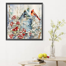 Load image into Gallery viewer, Diamond Painting - Full Round - winter snow bird (30*30CM)