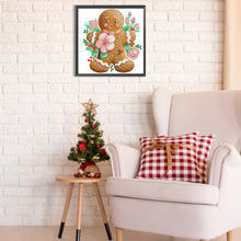Load image into Gallery viewer, Diamond Painting - Partial Special Shaped - Christmas atmosphere cookie man (30*30CM)