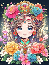 Load image into Gallery viewer, Diamond Painting - Full Round - Flower and Girl Cartoon Series (50*60CM)