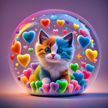Load image into Gallery viewer, AB Diamond Painting - Full Round - Loving colorful cats (30*30CM)