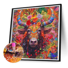 Load image into Gallery viewer, Diamond Painting - Full Round - colorful horned cow (30*30CM)