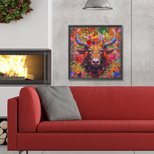 Load image into Gallery viewer, Diamond Painting - Full Round - colorful horned cow (30*30CM)
