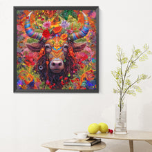 Load image into Gallery viewer, Diamond Painting - Full Round - colorful horned cow (30*30CM)