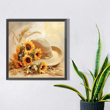 Load image into Gallery viewer, AB Diamond Painting - Full Square - Sunflower and straw hat (40*40CM)
