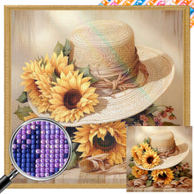 Load image into Gallery viewer, AB Diamond Painting - Full Square - Sunflower and straw hat (40*40CM)